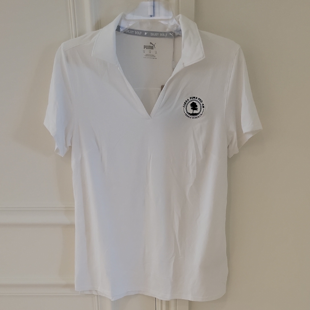 Puma Women's White Short Sleeve Polo